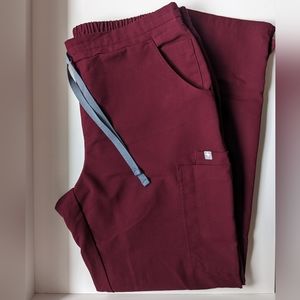 Figs Yola Skinny Scrub Pant Burgundy